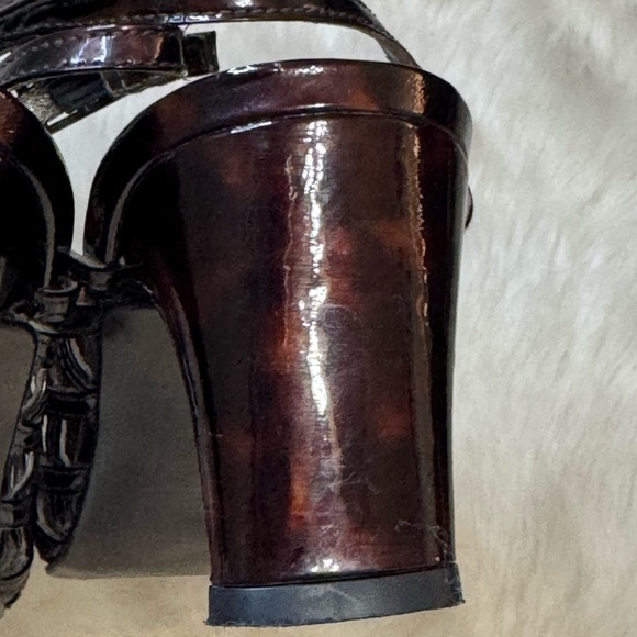 STUART WEITZMAN TORTOISE "TANGLE" PATENT SANDALS Shoes Strappy Size‎ 8 Summer - Picture 4 of 10